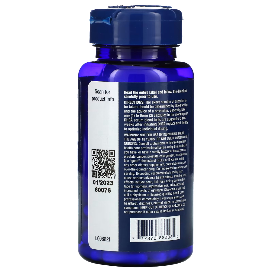 Стимулятор тестостерона Life Extension DHEA 50 mg, 60 вегакапсул. Фото 3