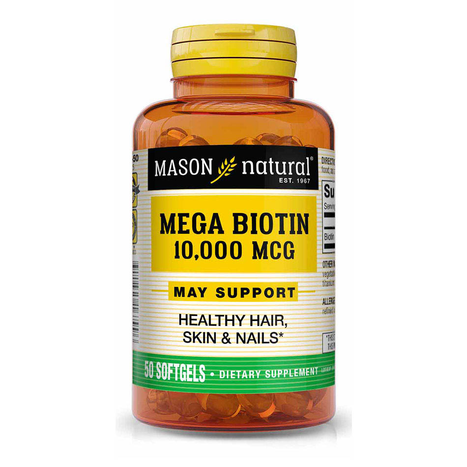 Вітаміни та мінерали Mason Natural Mega Biotin 10000 mcg, 50 капсул