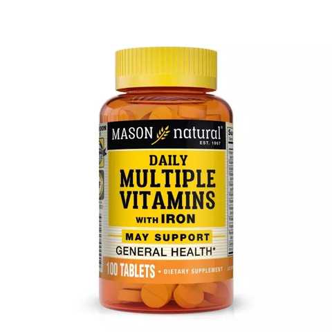 Вітаміни та мінерали Mason Natural Daily Multiple Vitamins with Iron, 100 таблеток