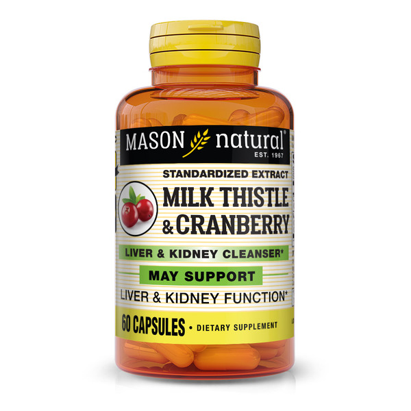 Натуральна добавка Mason Natural Milk Thistle/Cranberry Standardized Extract, 60 капсул