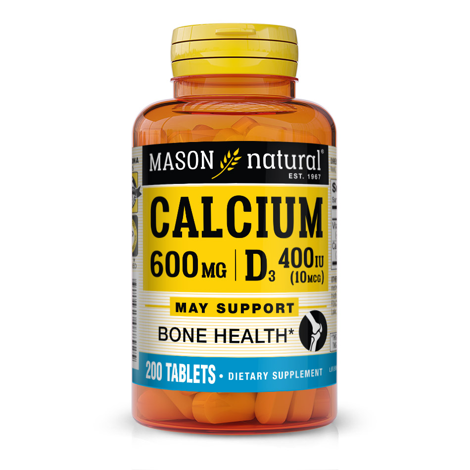 Вітаміни та мінерали Mason Natural Calcium 600 mg mg Plus Vitamin D3, 200 таблеток