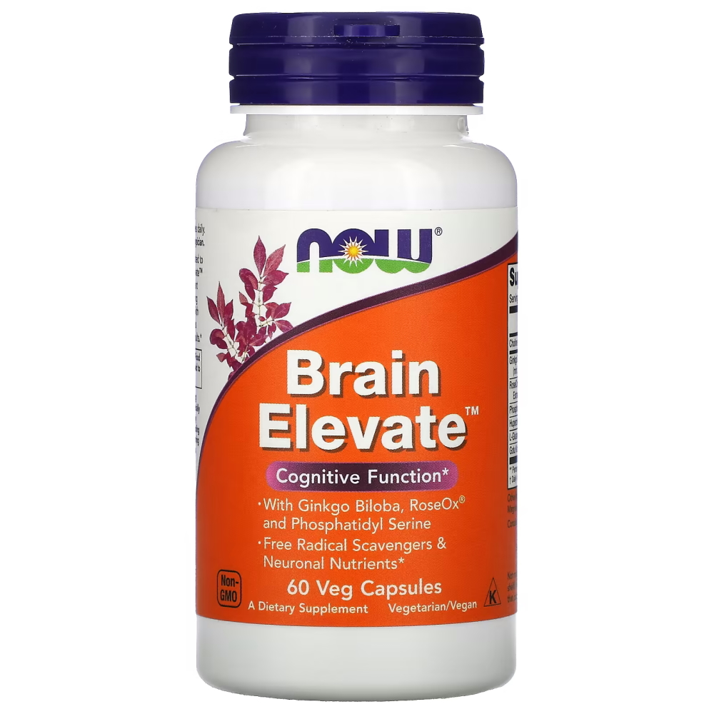 Натуральна добавка NOW Brain Elevate, 60 вегакапсул