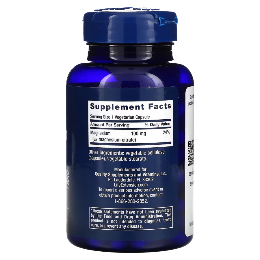 Вітаміни та мінерали Life Extension Magnesium Citrate 100 mg, 100 вегакапсул. Фото 2