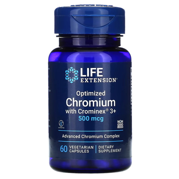 Вітаміни та мінерали Life Extension Optimized Chromium with Crominex 3+, 60 вегакапсул