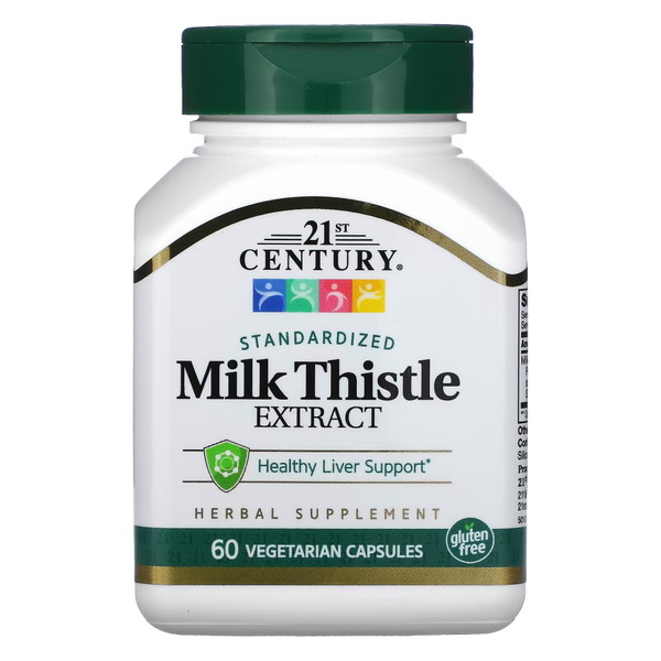 Натуральна добавка 21st Century Milk Thistle Extract, 60 вегакапсул