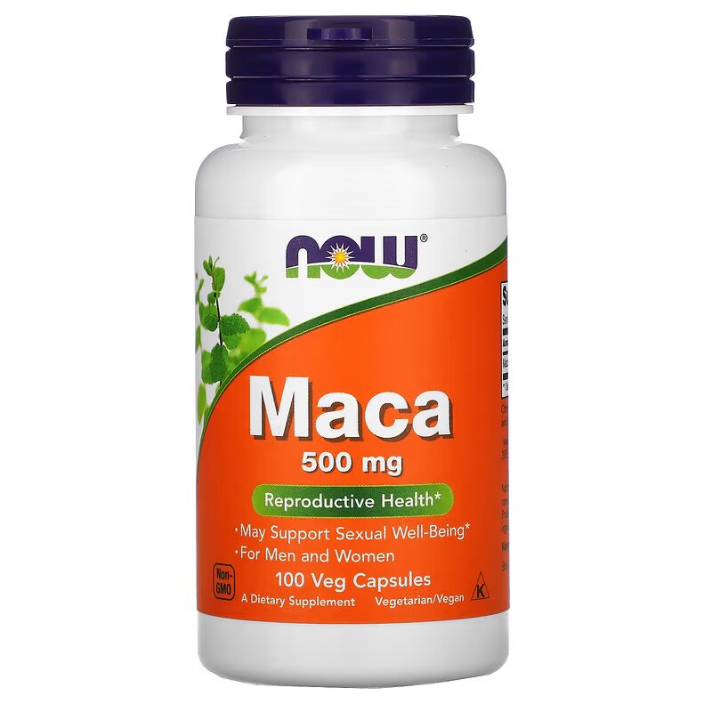 Натуральна добавка NOW Maca 500 mg, 100 вегакапсул