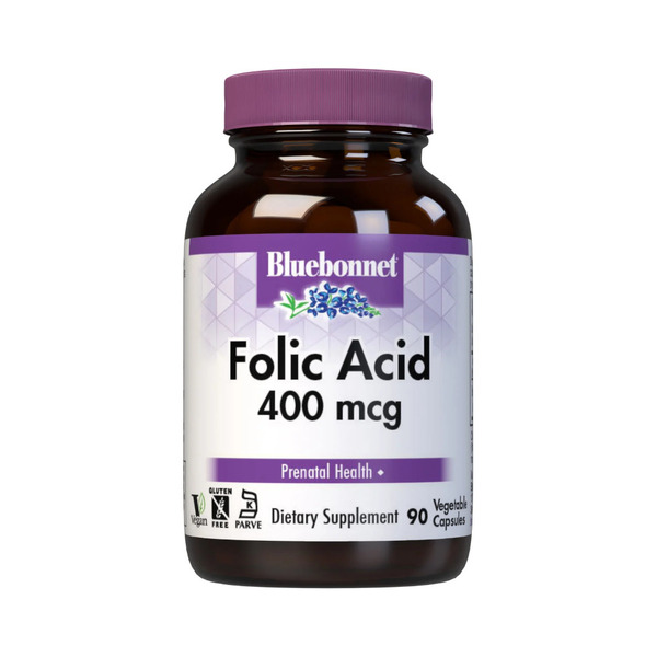 Вітаміни та мінерали Bluebonnet Nutrition Folic Acid 400 mcg, 90 вегакапсул