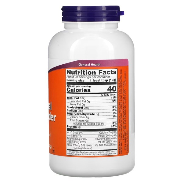 Натуральная добавка NOW Nutritional Yeast, 284 грамма. Фото 3