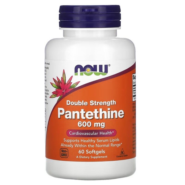 Вітаміни та мінерали NOW Pantethine Double Strength 600 mg, 60 капсул