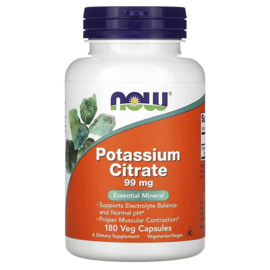 Вітаміни та мінерали NOW Potassium Citrate 99 mg, 180 капсул