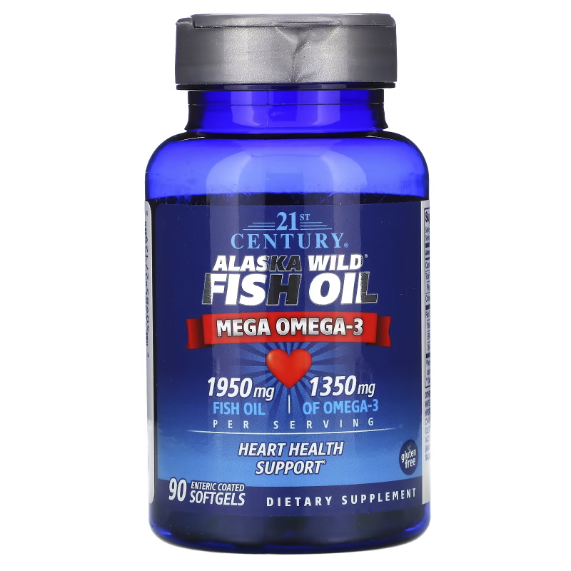 Жирні кислоти 21st Century Alaska Wild Fish Oil Mega Omega-3, 90 капсул. Фото 2