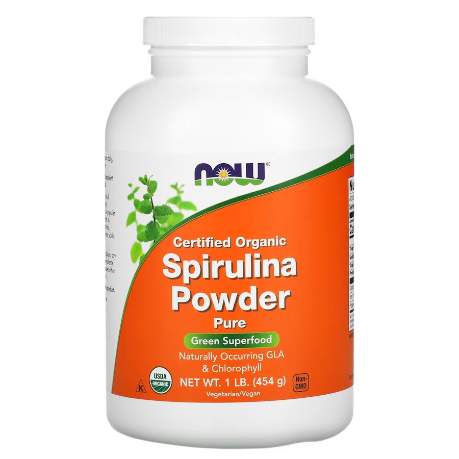 Натуральна добавка NOW Spirulina Powder Organic Certified Organic, 454 грам