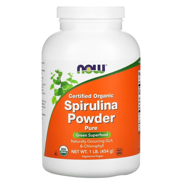 Натуральна добавка NOW Spirulina Powder Organic Certified Organic, 454 грам