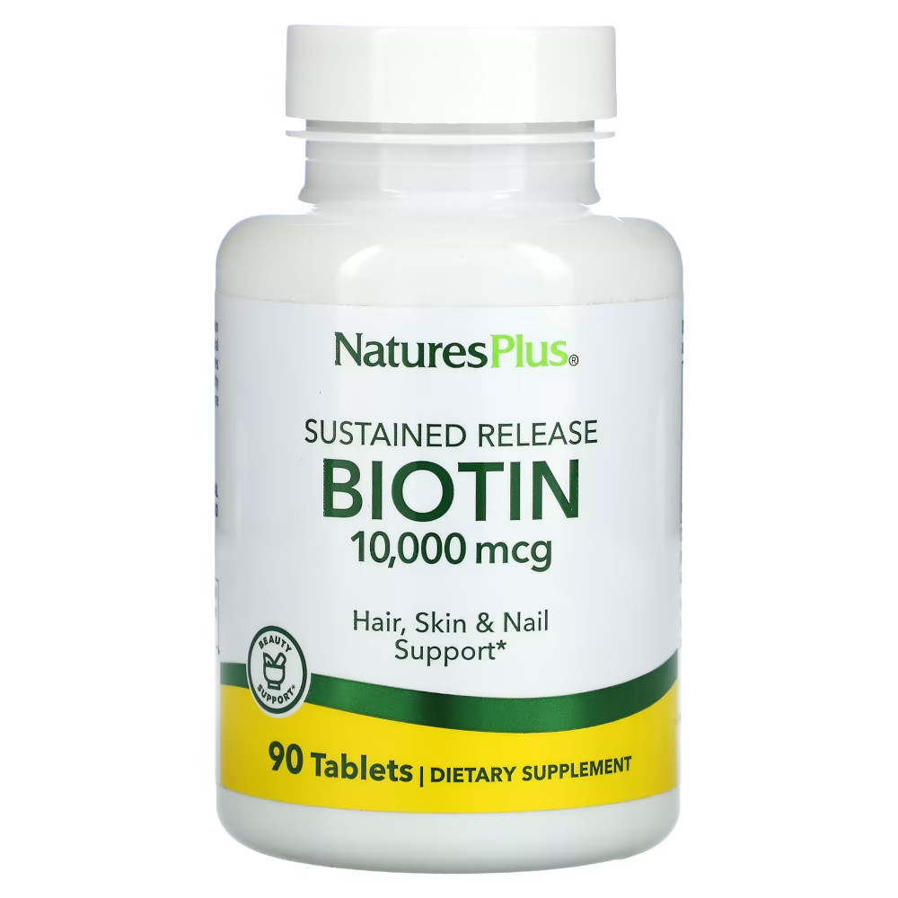 Вітаміни та мінерали Natures Plus Biotin 10000 mcg, 90 таблеток