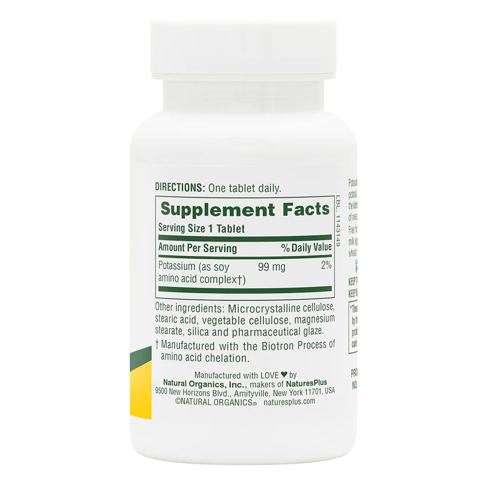 Вітаміни та мінерали Natures Plus Potassium 99 mg, 90 таблеток. Фото 2