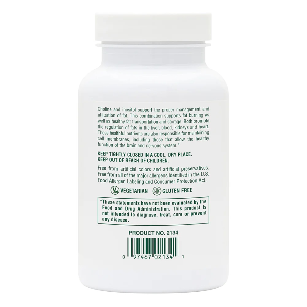 Вітаміни та мінерали Natures Plus Choline and Inositol, 60 таблеток. Фото 3