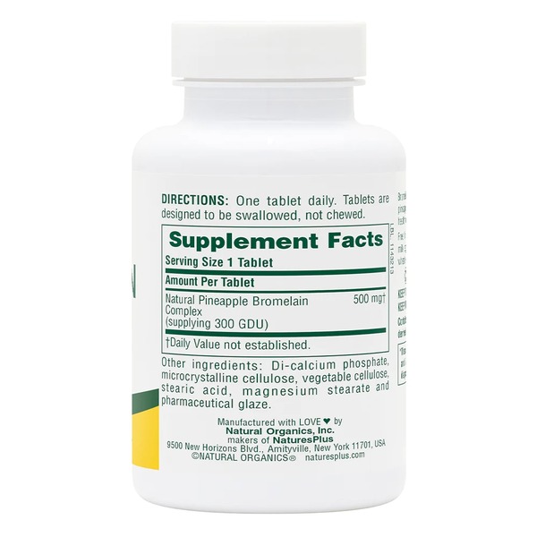 Натуральна добавка Natures Plus Bromelain 500 mg, 90 таблеток. Фото 2