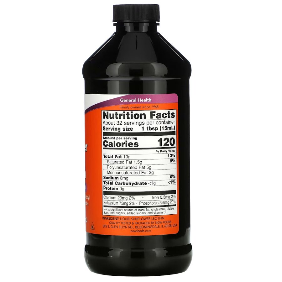 Натуральна добавка NOW Sunflower Lecithin Liquid, 473 мл. Фото 2