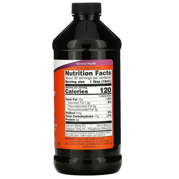 Натуральна добавка NOW Sunflower Lecithin Liquid, 473 мл. Фото 2