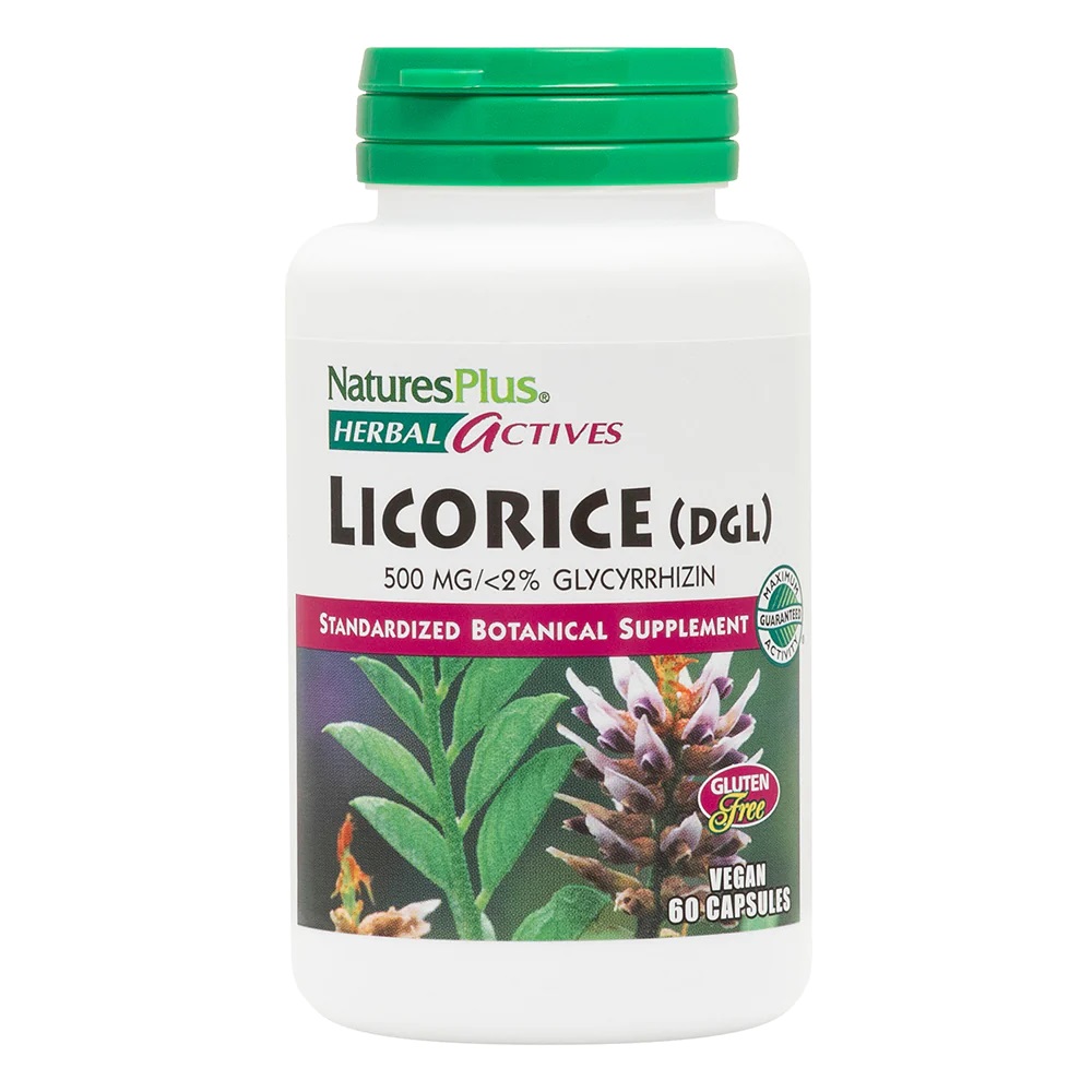 Натуральна добавка Natures Plus Herbal Actives Licorice 500 mg, 60 капсул