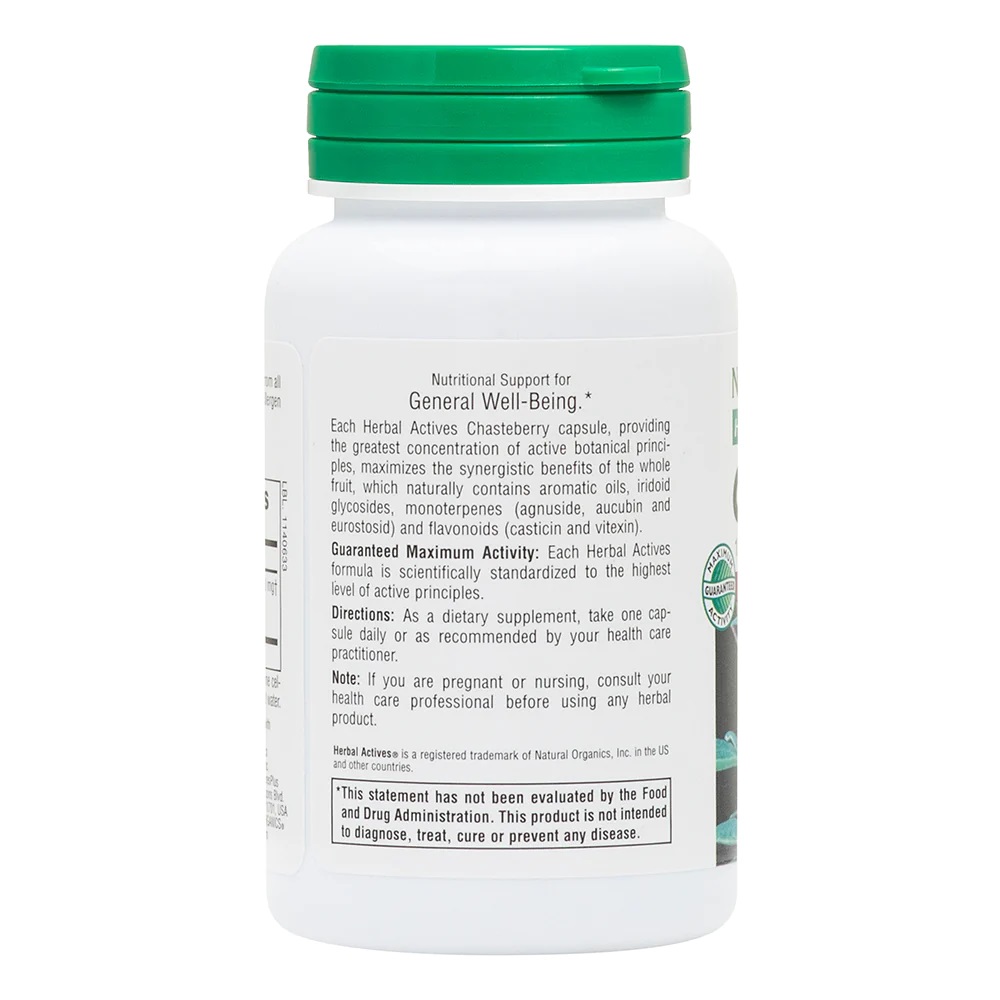 Натуральна добавка Natures Plus Herbal Actives Chasteberry 150 mg, 60 капсул. Фото 3