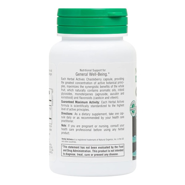 Натуральна добавка Natures Plus Herbal Actives Chasteberry 150 mg, 60 капсул. Фото 3