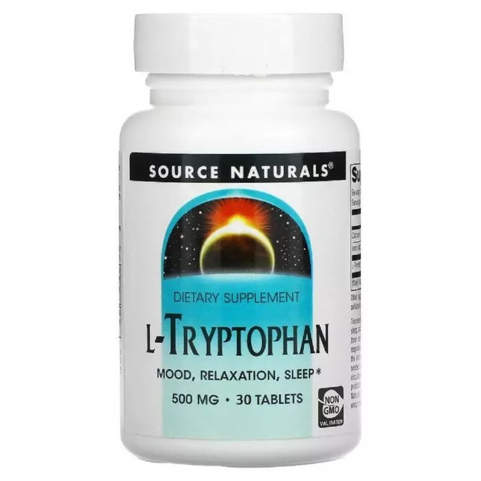 Амінокислота Source Naturals L-Tryptophan 500 mg, 30 таблеток