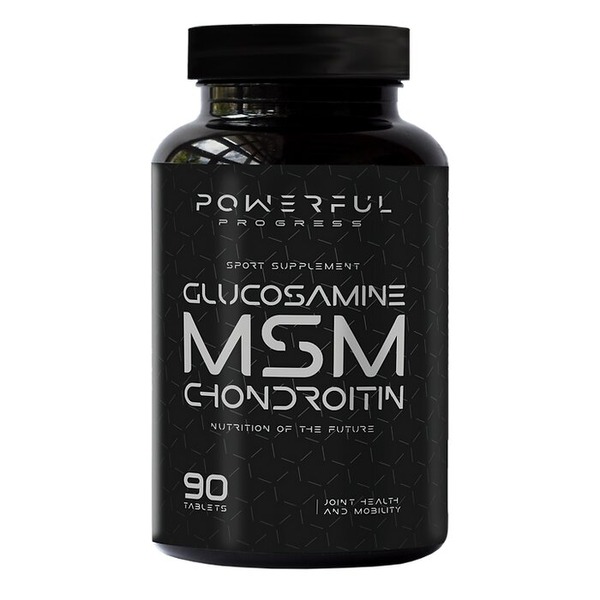 Препарат для суставов и связок Powerful Progress Glucosamine Chondroitin MSM, 90 таблеток