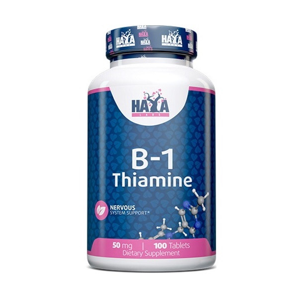 Вітаміни та мінерали Haya Labs Vitamin B1 50 mg, 100 таблеток
