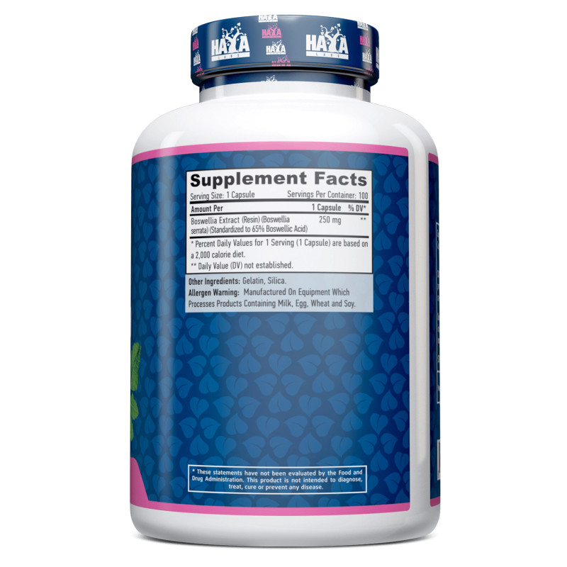 Натуральна добавка Haya Labs Boswellia 250 mg, 100 капсул. Фото 2