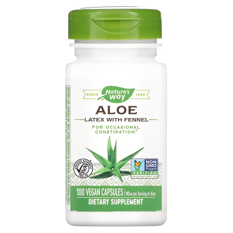 Натуральна добавка Nature's Way Aloe Latex With Fennel, 100 вегакапсул