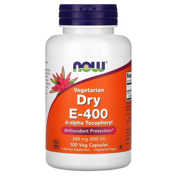 Витамины и минералы NOW Vegetarian Dry E-400, 100 вегакапсул