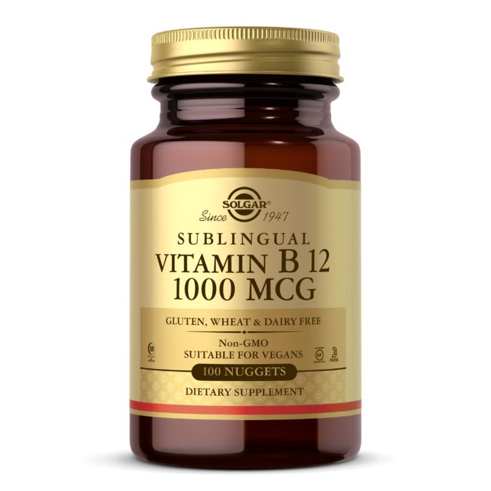 Витамины и минералы Solgar Vitamin B12 1000 mcg Sublingual, 100 таблеток