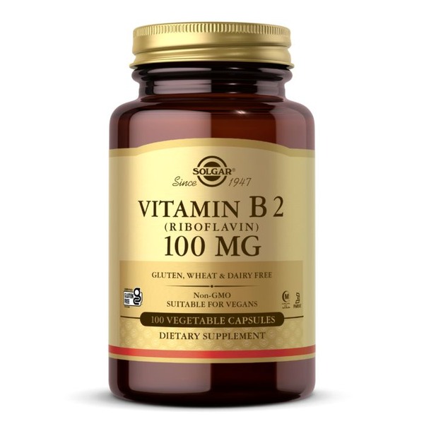 Вітаміни та мінерали Solgar Vitamin B2 100 mg, 100 вегакапсул