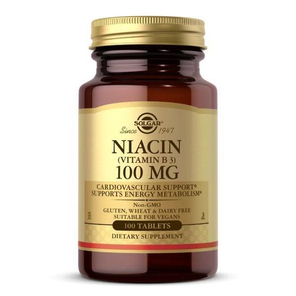 Вітаміни та мінерали Solgar Niacin 100 mg (Vitamin B3), 100 таблеток