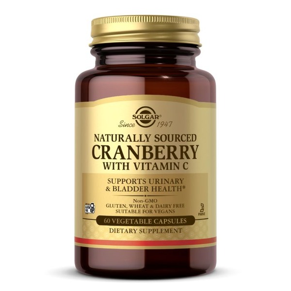 Натуральная добавка Solgar Natural Cranberry with Vitamin C, 60 вегакапсул