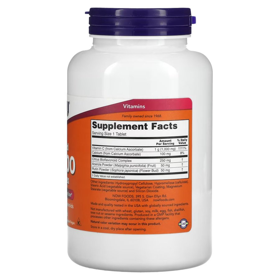 Вітаміни та мінерали NOW Vitamin C-1000 Complex Buffered, 180 таблеток. Фото 2