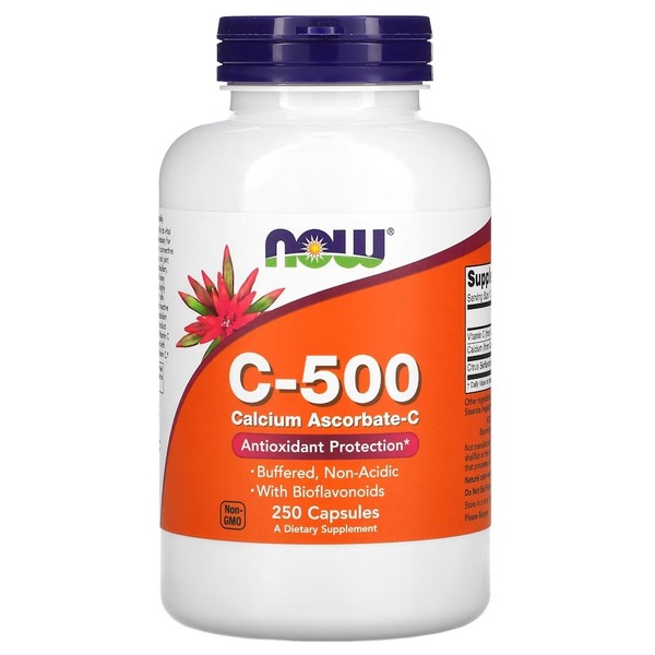 Вітаміни та мінерали NOW Vitamin C-500 Calcium Ascorbate, 250 капсул