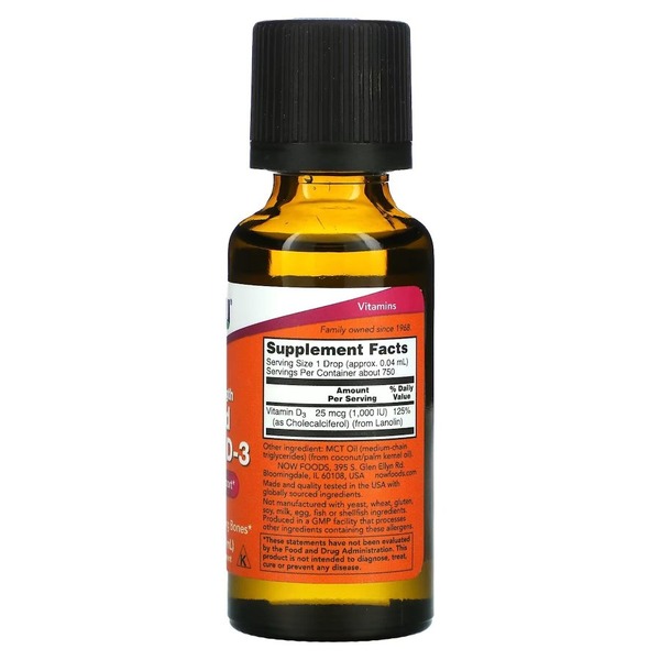 Вітаміни та мінерали NOW Vitamin D3 Extra Strength, 30 мл. Фото 2