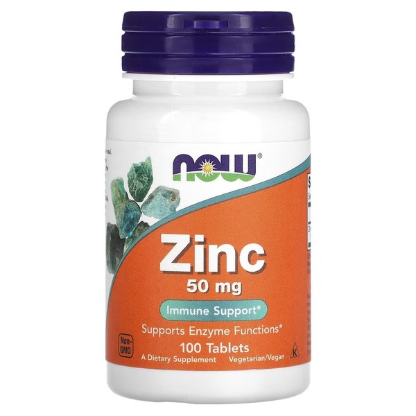 Витамины и минералы NOW Zinc 50 mg, 100 таблеток