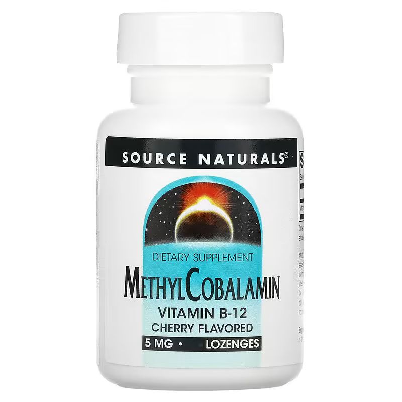 Витамины и минералы Source Naturals Methylcobalamin 5 mg, 60 леденцов