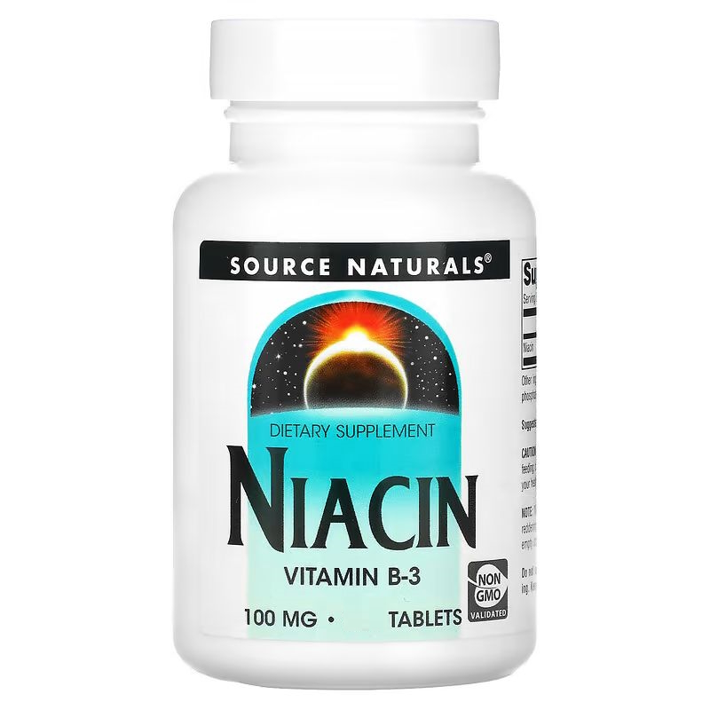 Вітаміни та мінерали Source Naturals Niacin 100 mg, 250 таблеток