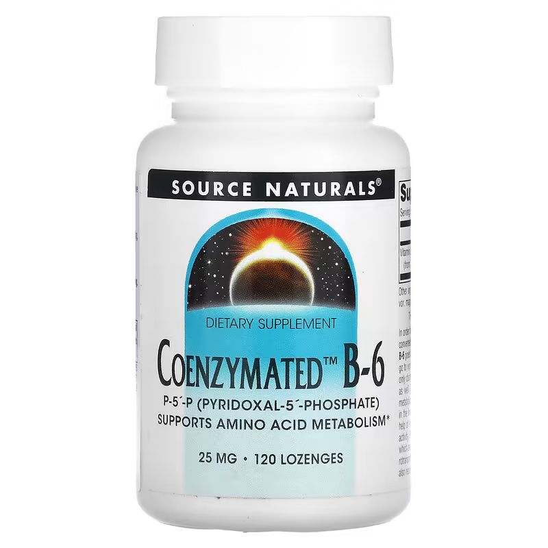 Витамины и минералы Source Naturals Coenzymated Vitamin B6 25 mg, 120 леденцов