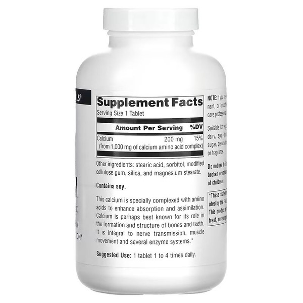 Витамины и минералы Source Naturals Calcium, 250 таблеток. Фото 2