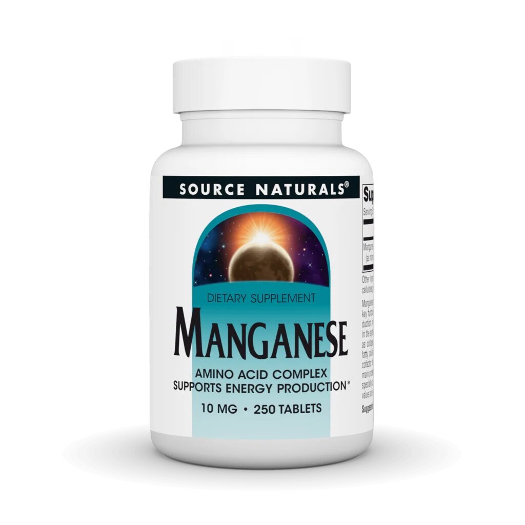 Марганец Source Naturals Manganese 10 mg, 250 таблеток