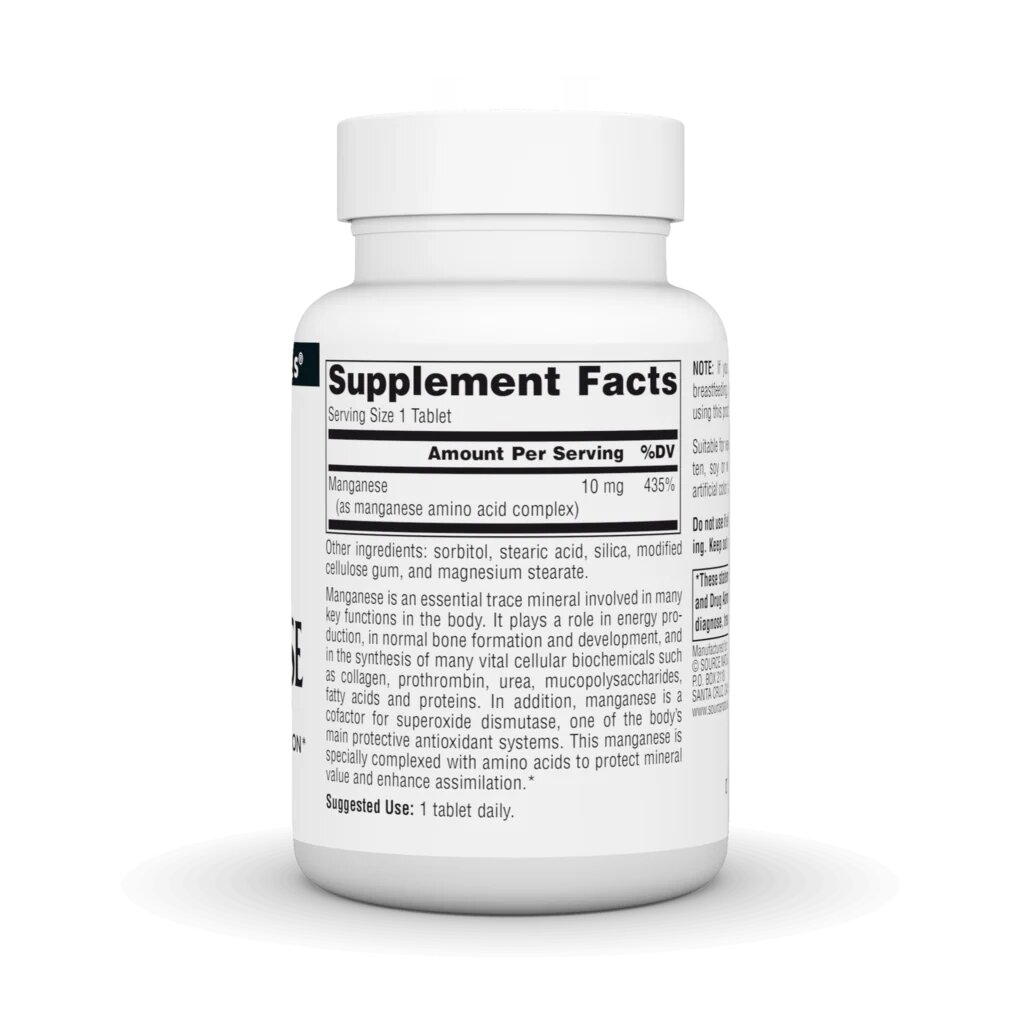 Марганец Source Naturals Manganese 10 mg, 250 таблеток. Фото 2