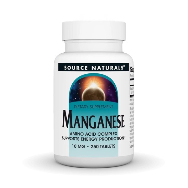 Марганець Source Naturals Manganese 10 mg, 250 таблеток