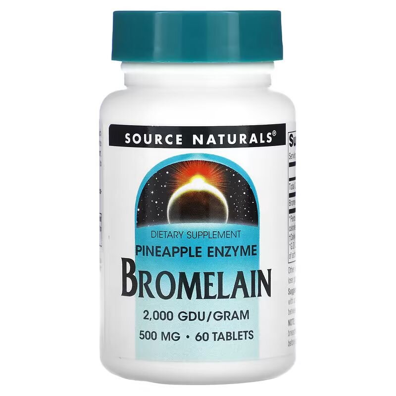 Натуральна добавка Source Naturals Bromelain 2000 GDU/g 500 mg, 60 таблеток