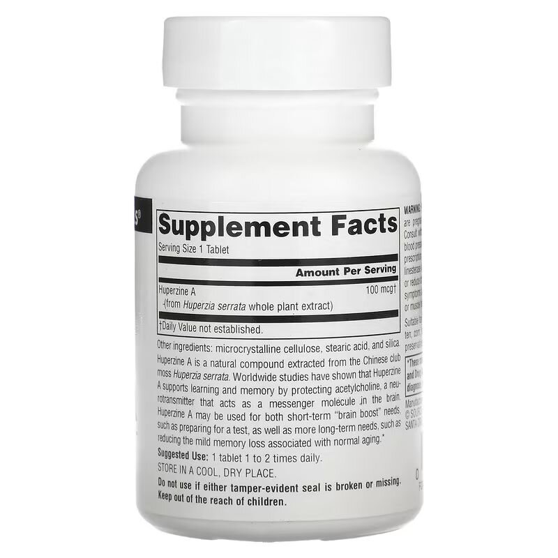 Натуральна добавка Source Naturals Huperzine А 100 mcg, 120 таблеток. Фото 2