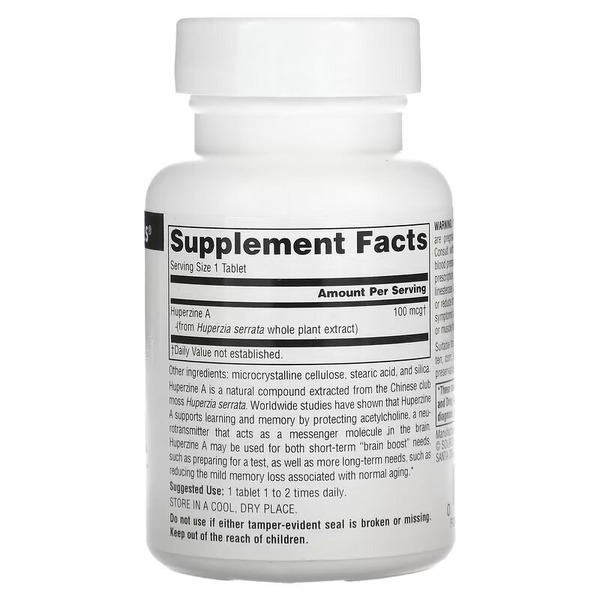 Натуральна добавка Source Naturals Huperzine А 100 mcg, 120 таблеток. Фото 2